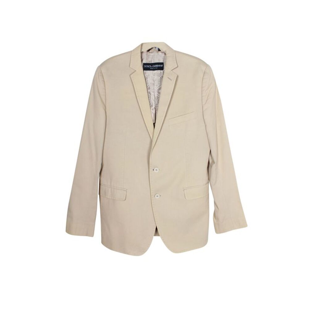 Dolce & Gabbana Tailored Single Breasted Blazer in Beige Cotton